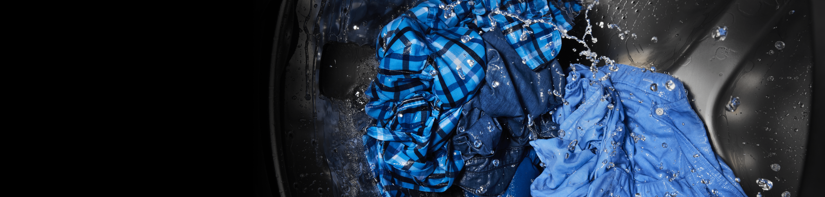 Shirts in water inside washing machine