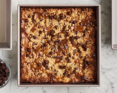 A pan of brownies