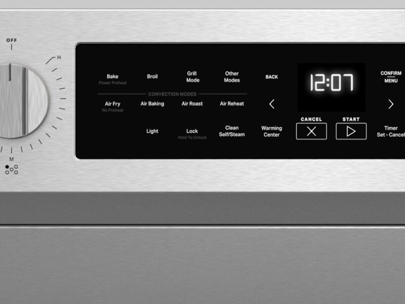 Closeup image of a range’s control panel