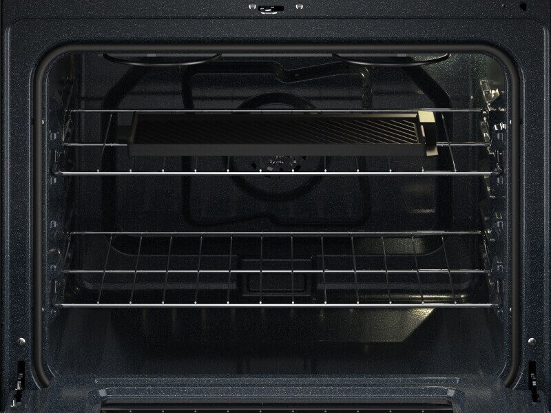 Closeup image of an oven cavity