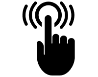 Finger on button icon