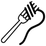 Spaghetti twirled around a fork