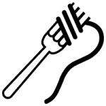 Spaghetti twirled around a fork