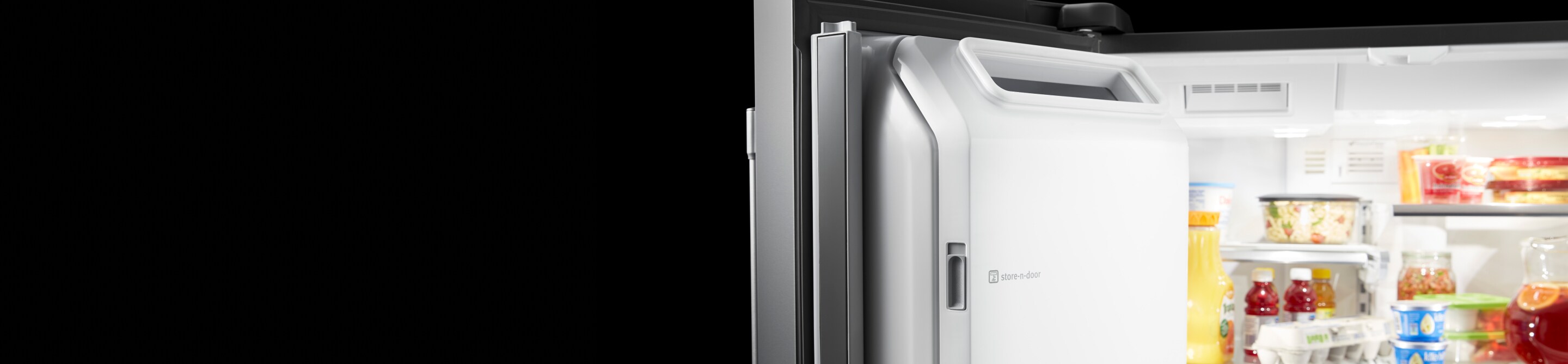 Open refrigerator full of food