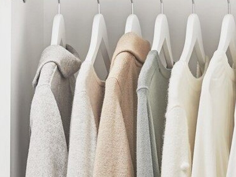 A rack of cashmere clothes A rack of cashmere clothes