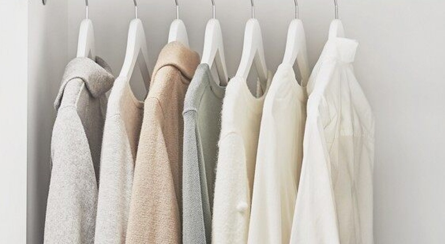 A rack of cashmere clothes A rack of cashmere clothes