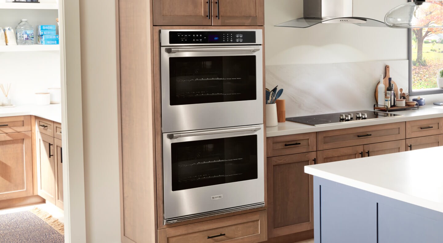 Maytag® double wall oven in a modern kitchen