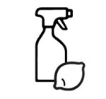 Spray bottle and lemon icon