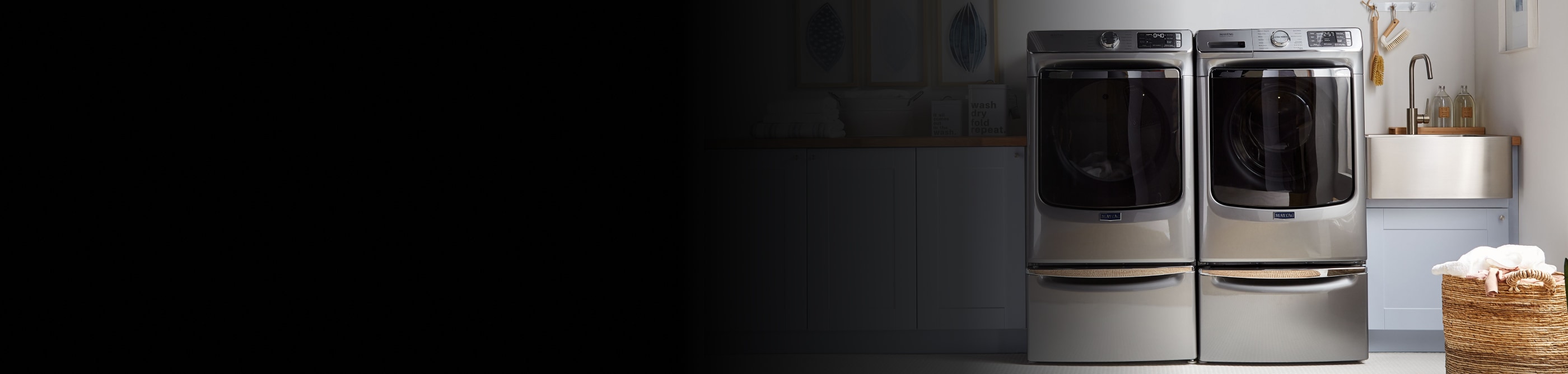 Front load Maytag® washer and dryer