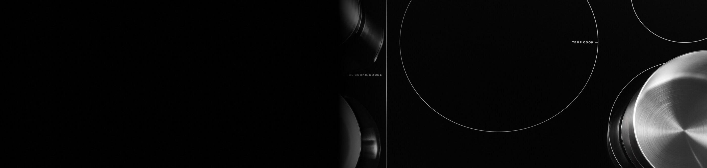 Overhead view of an induction cooktop