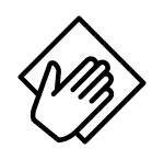 Hand on wipe icon