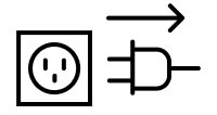 Outlet and unplugged plug icon.