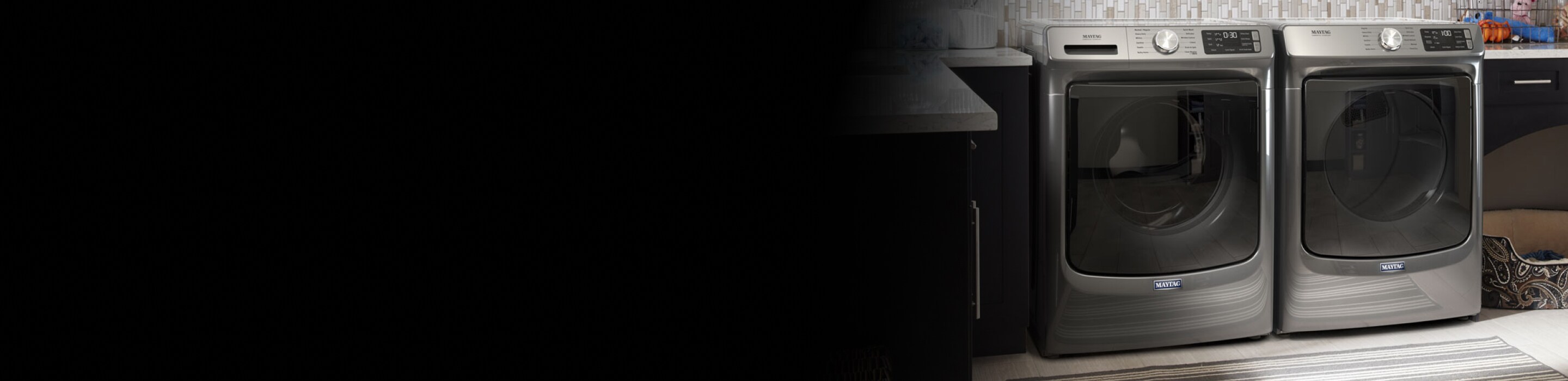 Slate gray Maytag® washer and dryer