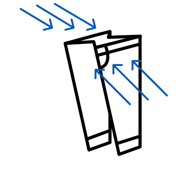 Folding dress pants icon