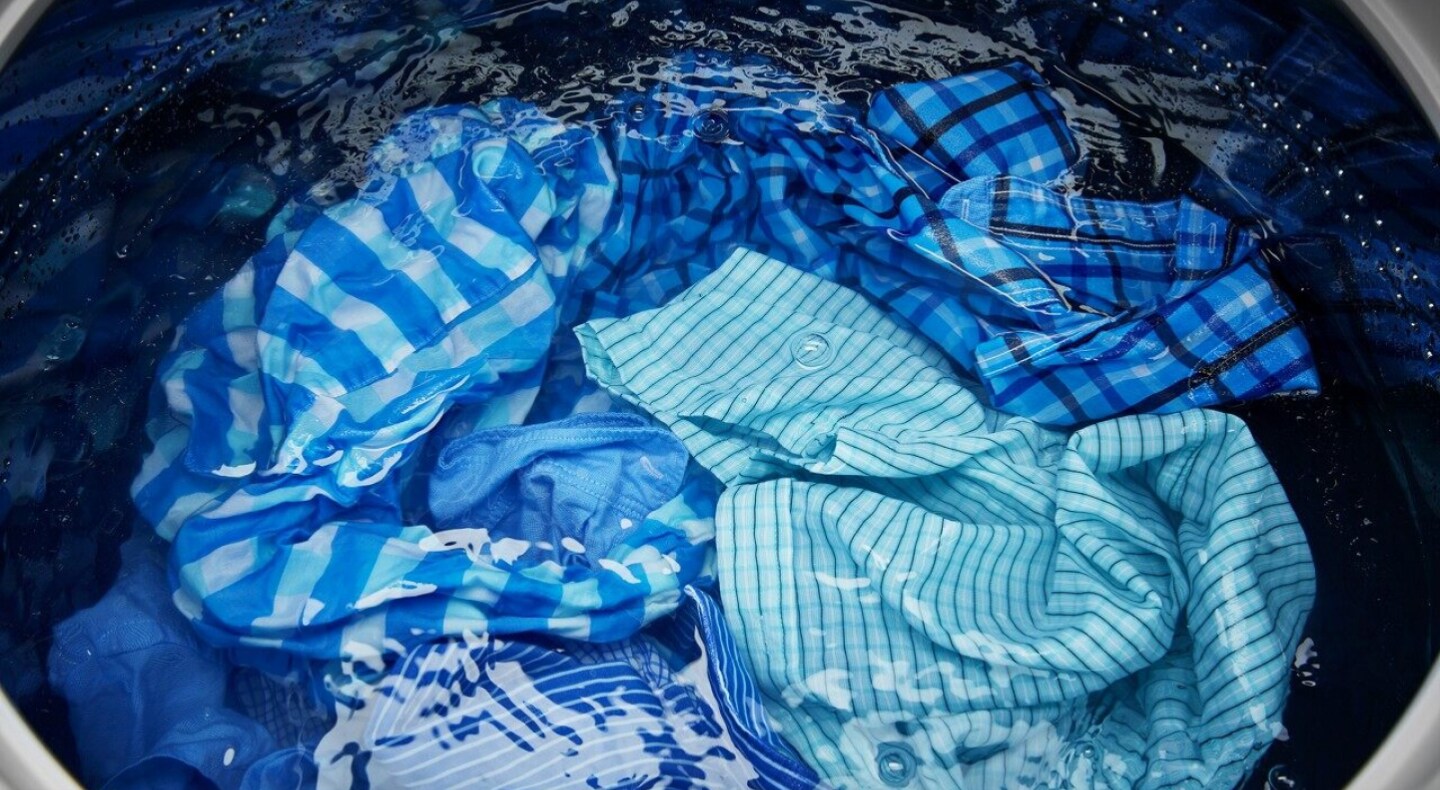 Shirts soaking in the washer