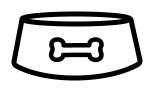 Pet food bowl icon