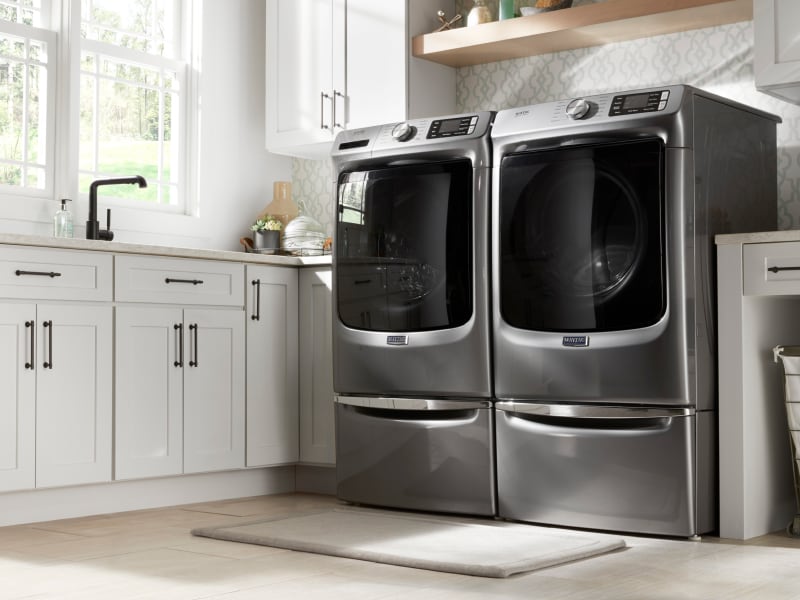 Slate gray Maytag® front loading washer and dryer Slate gray Maytag® front loading washer and dryer
