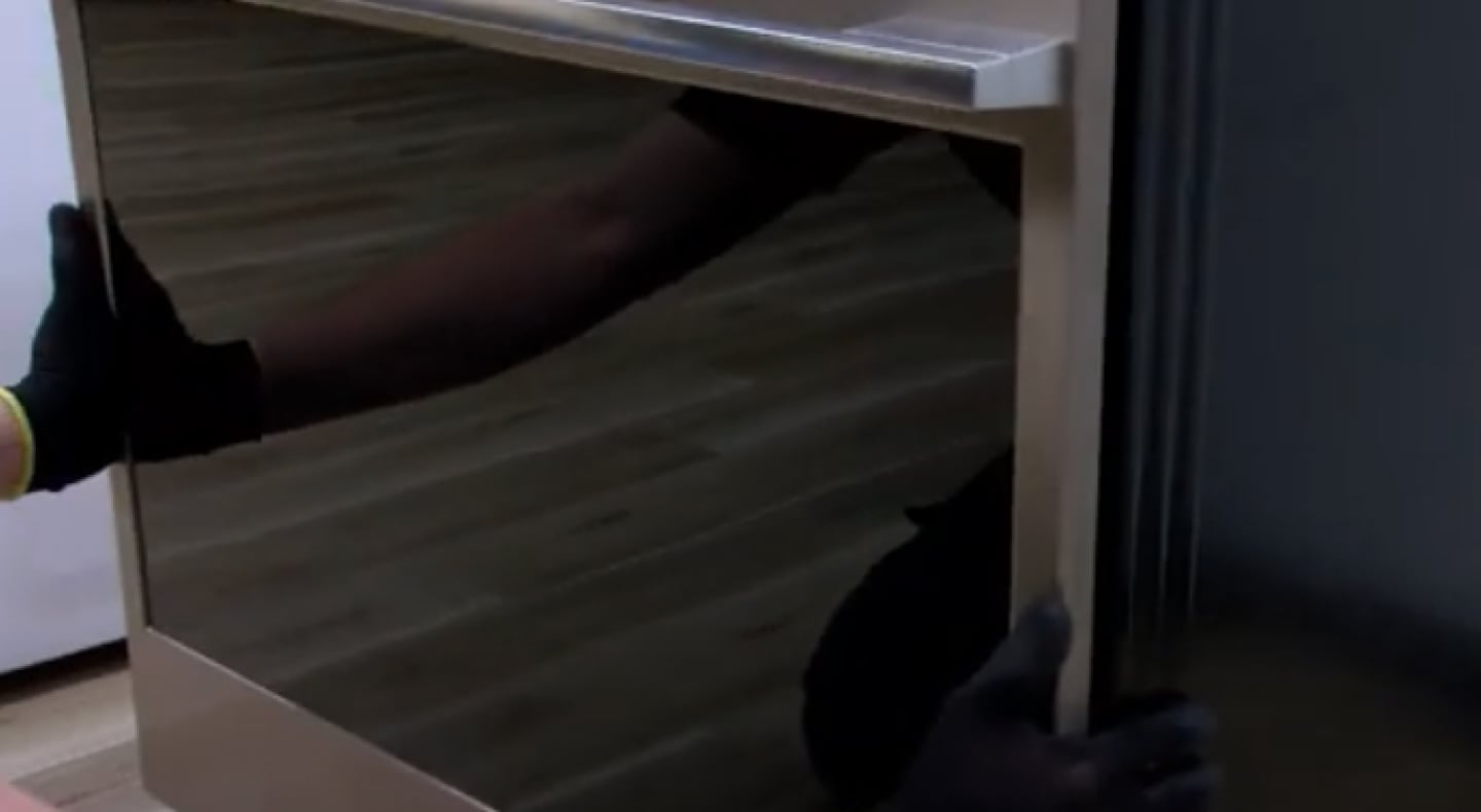 A closeup of a Maytag® stove installation A closeup of a Maytag® stove installation