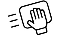 Hand on a flat surface