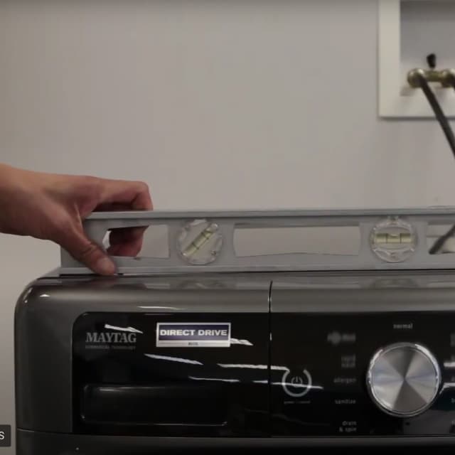 A Maytag® Dryer is leveled