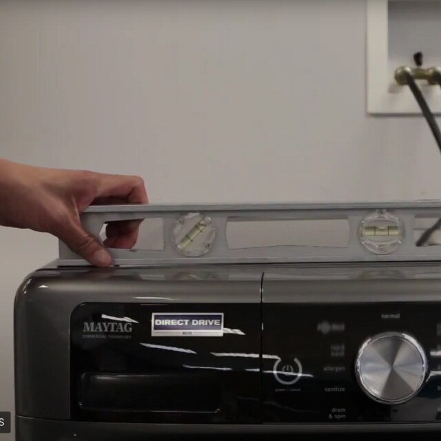 A Maytag® Dryer is leveled