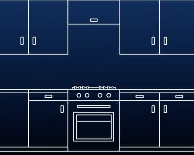 A modern kitchen layout.