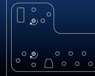 A close-up of the mounting plate.