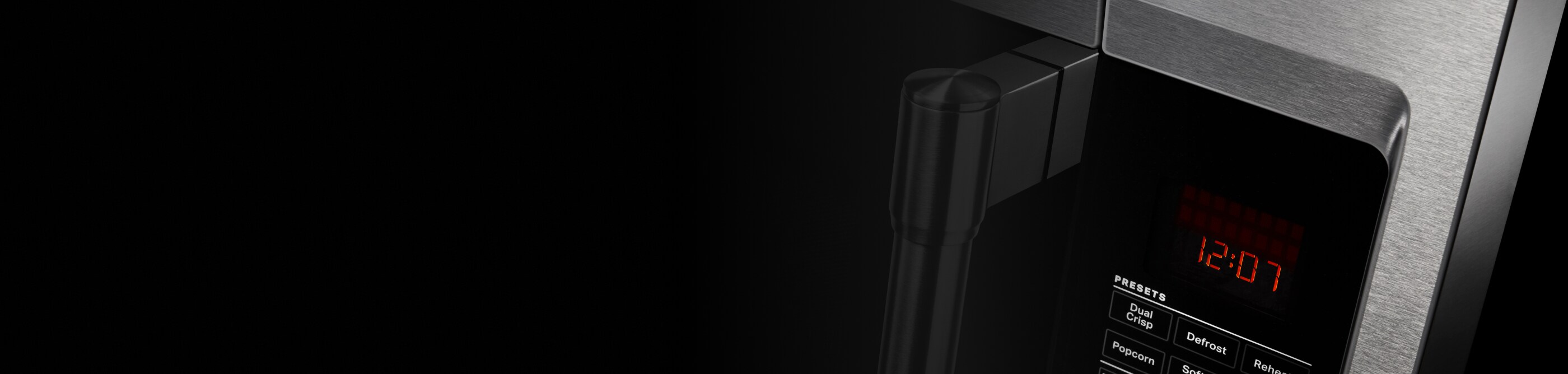 Closeup view of microwave timer