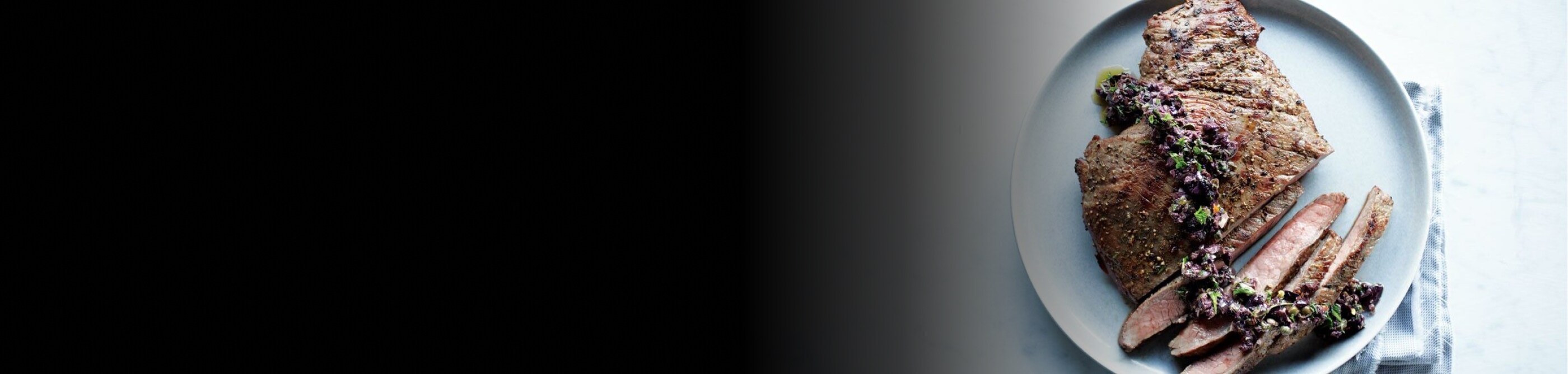 Sliced steak on a plate