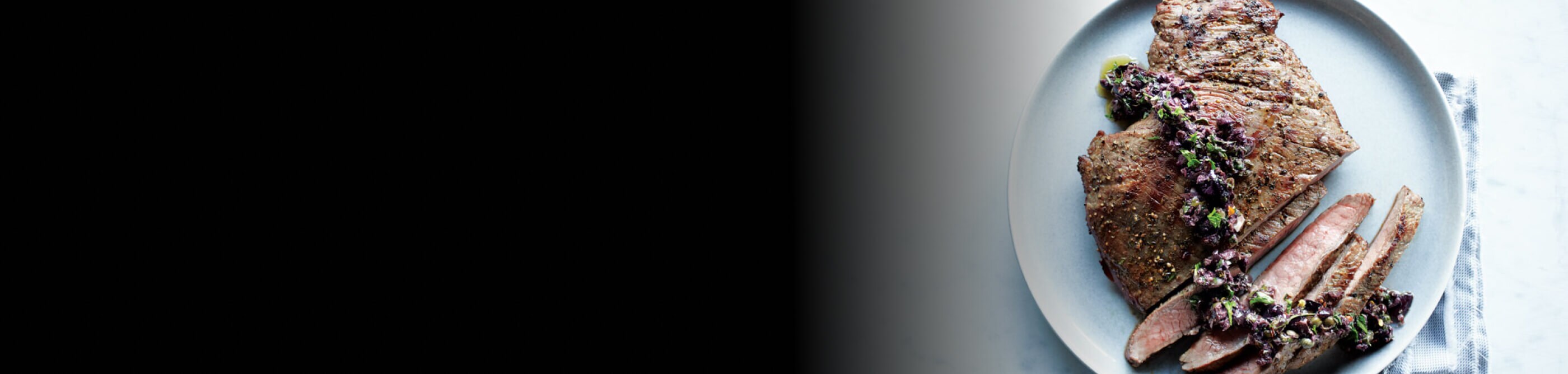 Sliced steak on a plate