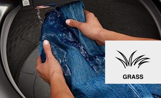 Pretreating jeans in a washer