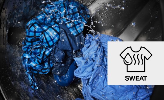 Laundry in a wash cycle