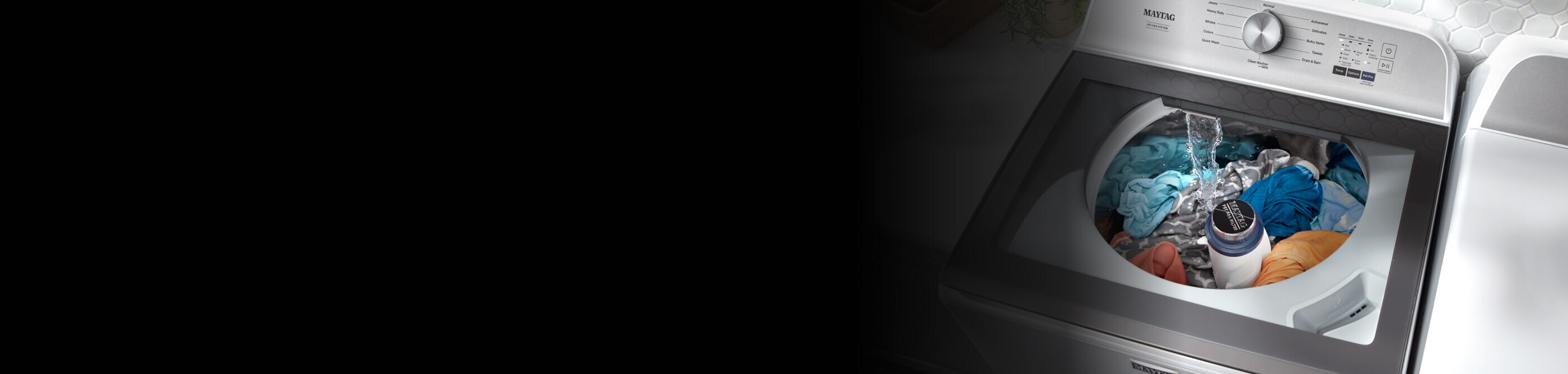 Clothes washing in a Maytag® top load washer