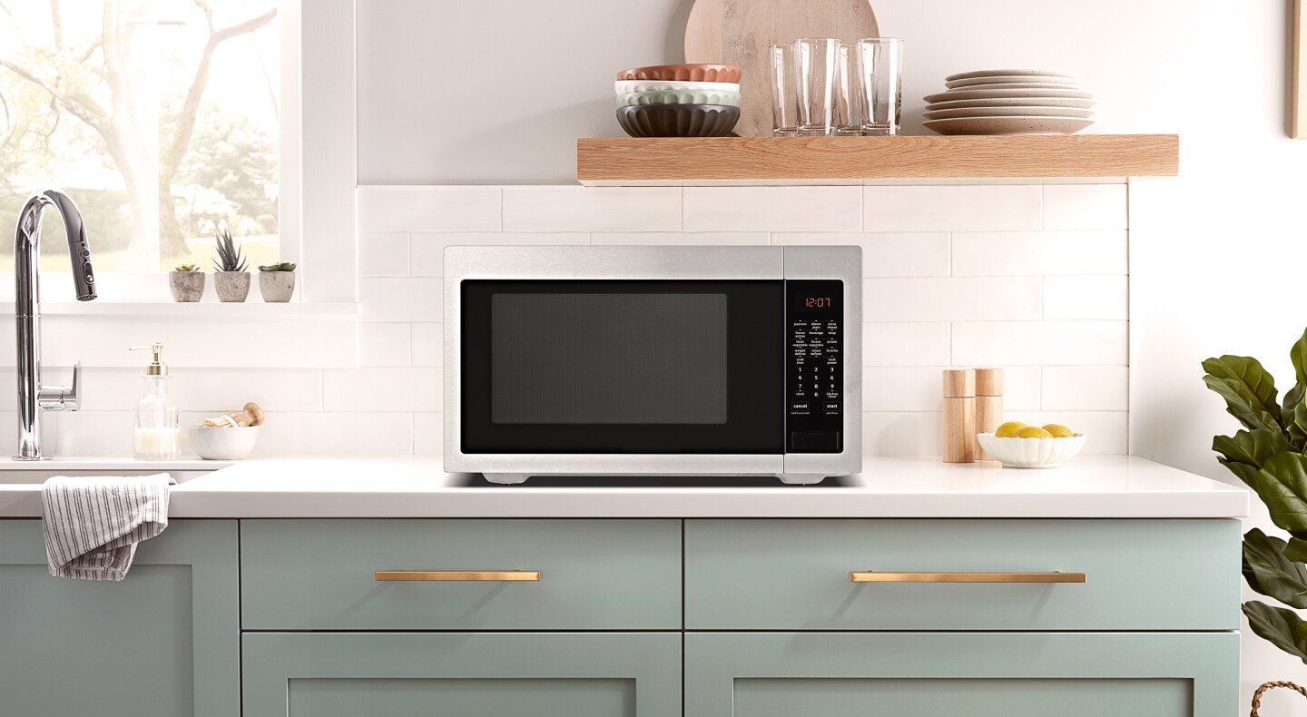 Microwave on countertop