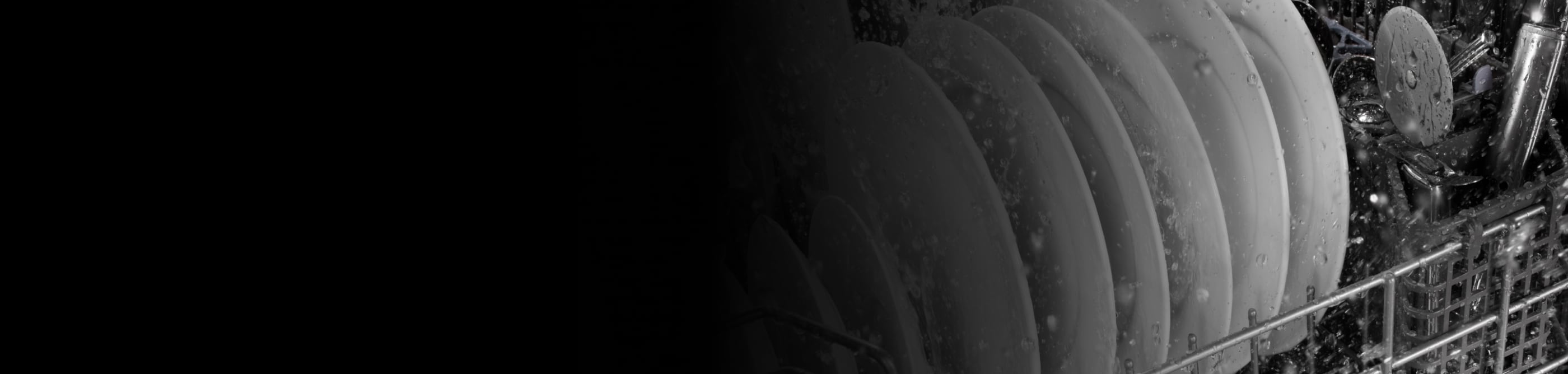 A dishwasher cleaning dishes