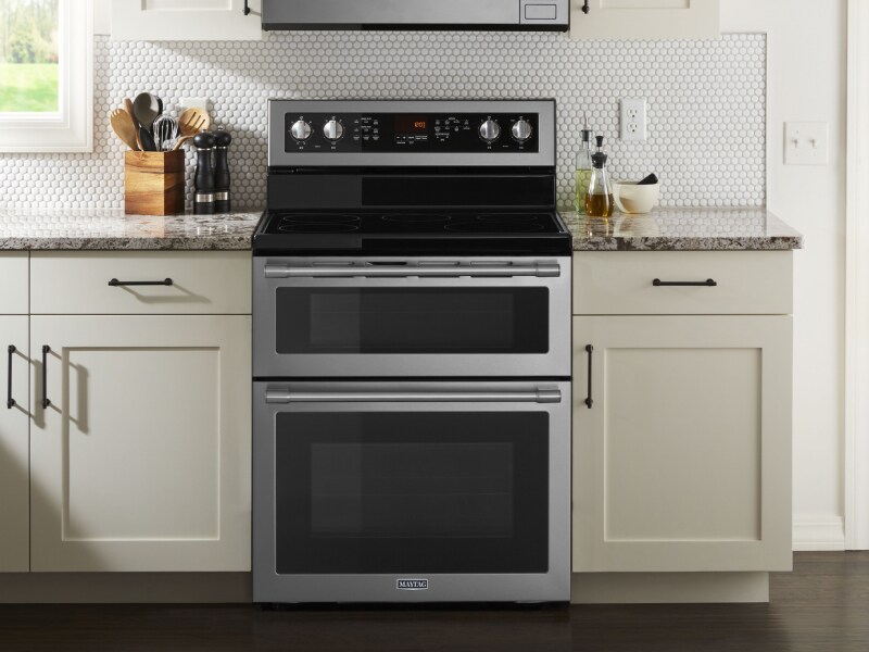 A stainless steel range A stainless steel range