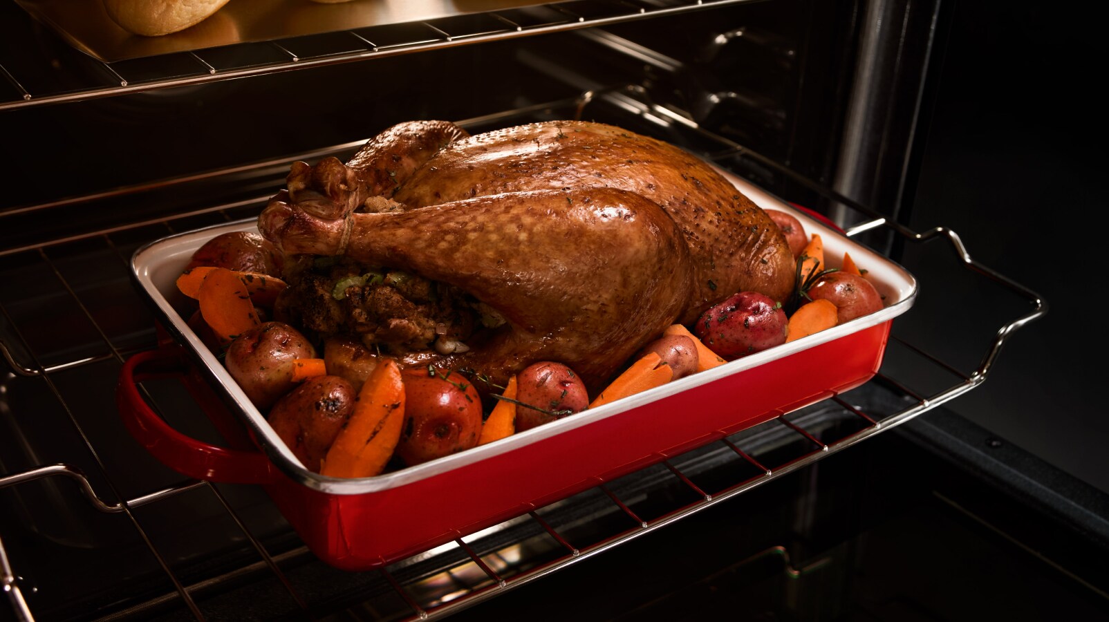 Large turkey roast in an oven Large turkey roast in an oven