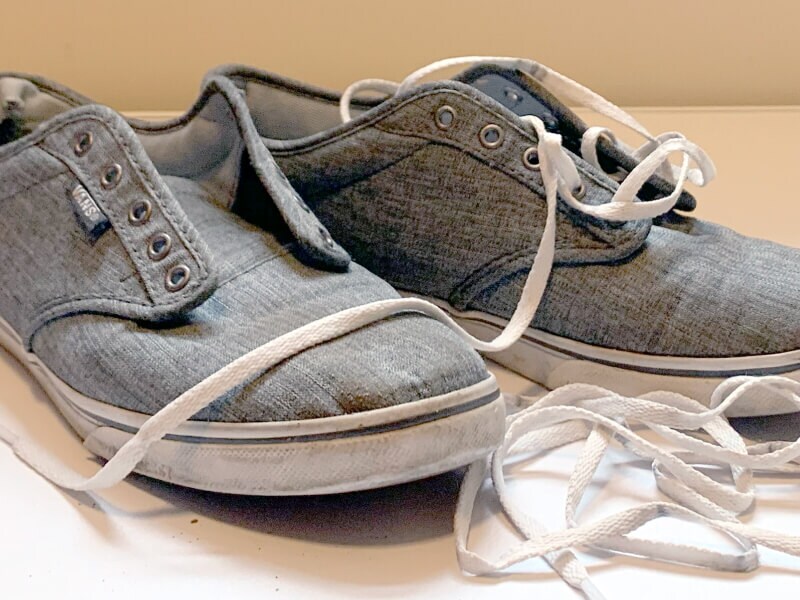 A pair of canvas sneakers