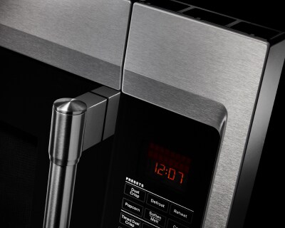 A microwave turning on