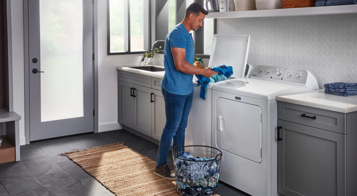 Person doing laundry