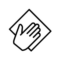 Hand holding towel icon