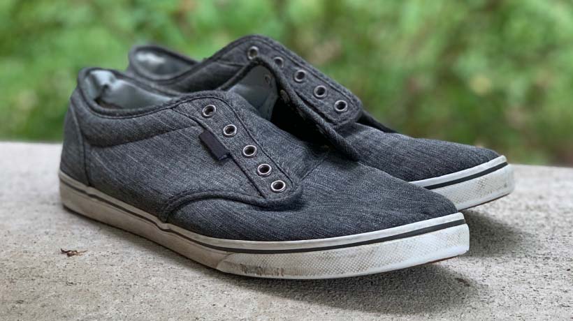 Shoes drying outside 