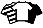 Striped, white and black t-shirt icon