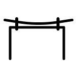 Laundry on a clothesline icon