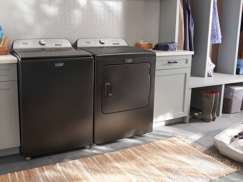 Maytag® washer and dryer set in laundry room Maytag® washer and dryer set in laundry room