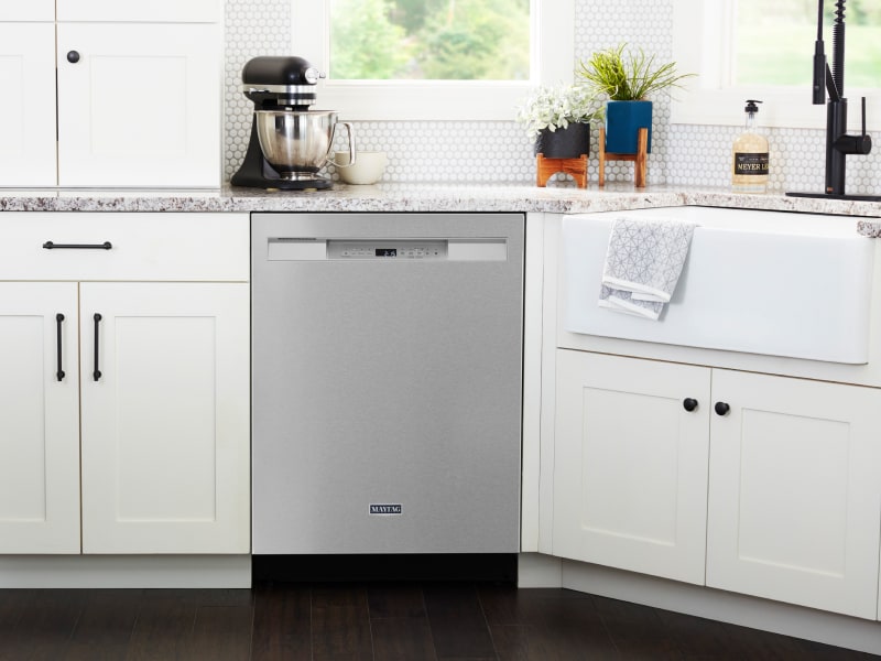 Stainless steel Maytag® front control dishwasher Stainless steel Maytag® front control dishwasher