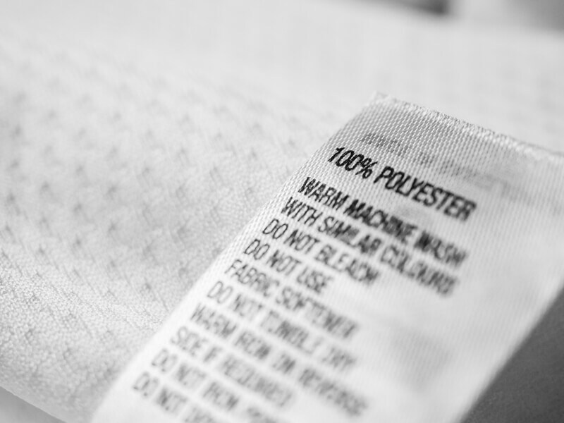 A close-up of a care label