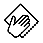 Hand wiping with cloth icon
