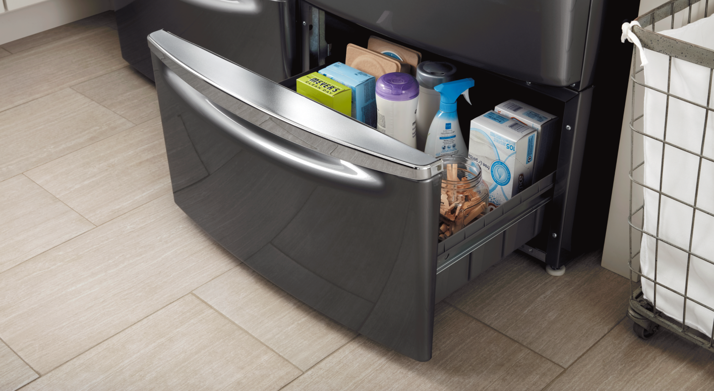Open cabinet with cleaning supplies Open cabinet with cleaning supplies