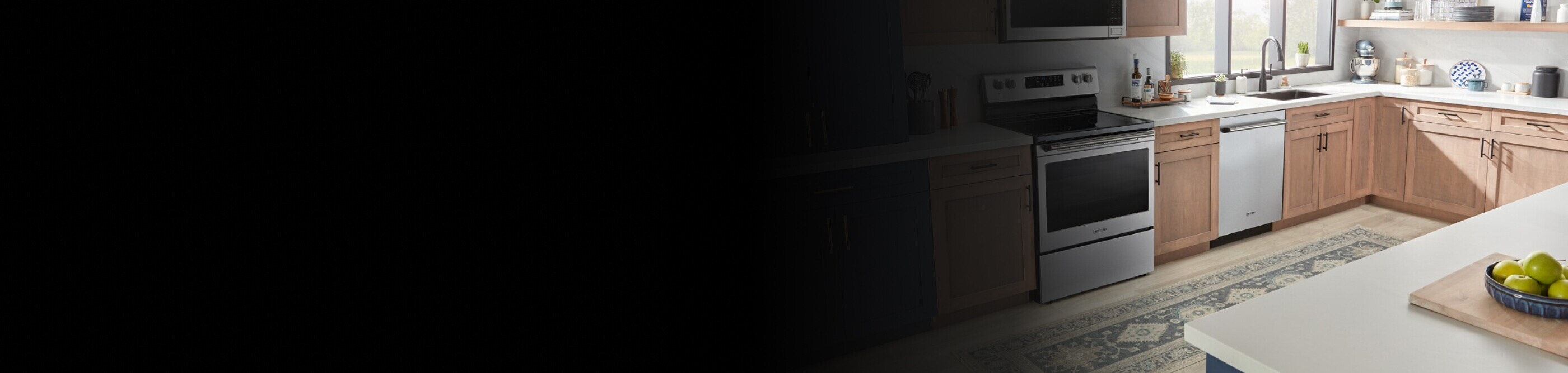 A bright kitchen with stainless steel appliances